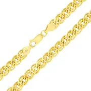 10K Yellow Gold 6mm Double Curb Cuban Italian Link Chain Pendant Necklace 24"