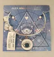 AUTHENTIC ALEX AND ANI MEDITATING EYE SILVER EXPANDABLE CHARM BANGLE BRAND NEW