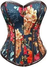[FAWENLI] Fashion Vintage Corset Bustier Metal Chain Korset For Women Sexy Waist Trainer Steampunk Gothic Femme Bodice P