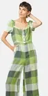 Gorman Beautiful Pure Linen Checked Jumpsuit New $249 Size 10