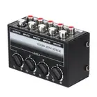Mini 4 Channel Line Mixer for Live Studio Recording Portable Stereo Audio Mixer