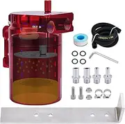 SPEEDWOW Oil Catch Can Tank Micron Bronze Baffled Filter With Hose Kit Universal Red