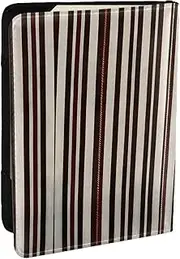 [GaxfjRu] Brown Stripe Print Leather Passport Holder Covers Case, Waterproof Travel Wallet Passport Holder for Women Men, Black, One Size