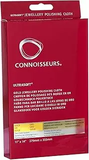 Connoisseurs Gold Jewellery Cleaning Cloth - Ultrasoft Polishing Cloths to Clean, Buff & Restore Shine - 100% Cotton Fiber - 28 x 35cm