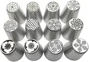 JJMG New Russian Large Piping Tips Set Icing Nozzles Fondant Cakes Cupcakes Cakes and Pastries Decorating Set (12 pieces)