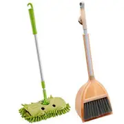 Kid's Housekeeping Cleaning Tools, 3Pcs Small Mop Small Broom Small Dustpan, Little Housekeeping Helper Set (3 Pieces) 3 colors