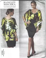 Vogue Sewing Pattern 1195, Badgley Mischka Top, Dress, Belt, Size 14 - 22, New