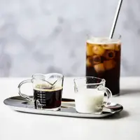 在飛比找蝦皮購物優惠-Lyhome 玻璃牛奶杯 日本小奶罐 雙口濃縮咖啡杯 刻度量