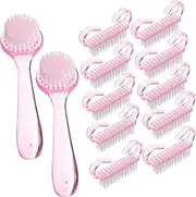 FOYTOKI Ergonomic Nail Cleaning Brush Kit Soft Fiber Bristles for Acrylic Nails Random Color