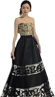 [Mkjuuior] Hanfu Skirt Chinese Style Ancient Costume Horse Face Skirt Ming Dynasty Black Woven Gold Horse Face Skirt Hanfu