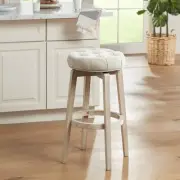 Shelby White Swivel Bar Stool 29" High Rustic Oatmeal for Kitchen Counter Island