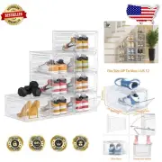 Stylish Clear Plastic Shoe Storage Box Set – Stackable and Dustproof, 8 Count