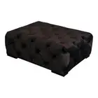 American Home Classic Jasper 17" Rectangular Velvet Ottoman in Chocolate