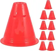 INOOMP 10pcs Agility Training Cones for Soccer Practice High Traffic Markers for Sports Roller Skating and Fitness Use