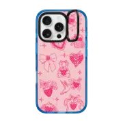 iPhone 16 Pro Impact Ring Stand Case MagSafe Compatible Strawberry Tattoo Flash
