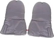 BIUDECO 1pair Windproof Thickened Pushchair Hand Warmers Warm Gloves for Strollers Grey Cart Gloves for Cold Days Fit for Prams