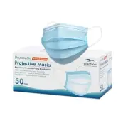 Disposable 3 ply Face Masks Pack of 50 pcs/box, 3ply Deluxe Procedure Earloop...