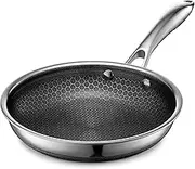 HexClad Hybrid Nonstick 20 cm Frying Pan, Stay-Cool Handle, Dishwasher-Friendly, Oven-Safe Up to 480°C, Induction Ready, Compatible with All Cooktops