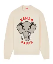'KENZO Elephant' embroidered jumper. S,XL,L,M White