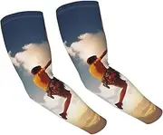 [FHEDVBN] Rock Climbing Sports Arm Sleeves Compression Arm Covers for Men Women Outdoor Sun Sleeves Cooling Sports Sleeve, Black