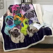 Adorable Pugs Throw Blanket