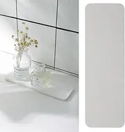 NiuYichee 2 PCS Bathroom Stone Trays, Diatomite Coasters, Kitchen Soap Dish, Water Absorbing Stone Used for Hand Soap & Plants & Cosmetic Bottles in The Modern Home(8.66" * 3.15") White