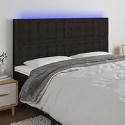Bed Headboard LED, Beds Head Frame LED Headboard Black 200 cm Fabric