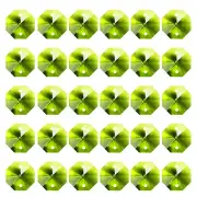60 Pack K9 Crystal Octagon Beads 2 Holes 14mm Chandelier Prisms Olive Green