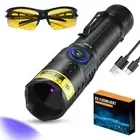 Flashlight UV Black Light 365nm - Mini & Powerful LED Ultraviolet Blacklight ...