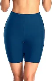 [Holipick] 7" Swim Shorts Women High Waisted Bathing Suit Shorts Swimsuit Boy Short Long Swimwear Bottom