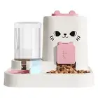 Automatic Cat Feeder Water Dispenser Set Tilted 2 In 1 Pet Dog Food Water Bowl