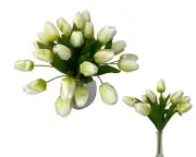 Three Bunches Nine Heads Tulip Bunch Green Artificial Flower