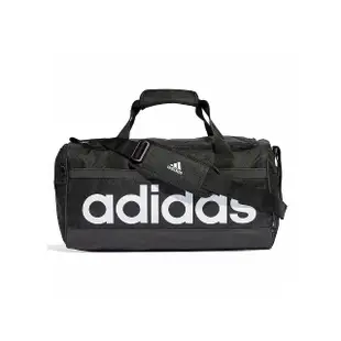 【adidas 愛迪達】Linear Duffel M 黑色 大Logo 運動 旅遊 手提 背帶 健身包 HT4743