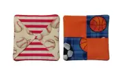 Wine Glass Coasters - Set of 2 - Basket Ball/Base Ball/Soccer- Machine Washable