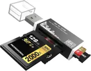 4-in-1 Micro SD Card Reader USB Adapter for SD/TF/MS/M2 Memory Cards, Portable
