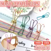 10X Spring Paperclips Metal Wire Hollow Out Clips 33/55mm Mini Binder Paper Clip