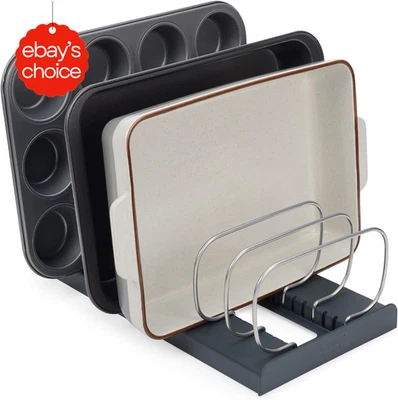 Space Saving Cookware Organiser Baking Tray Rack for Pans Lids Chopping Boards