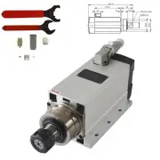 220V 4.5KW Square Spindle Motor with Flanged Collet Nut ER32