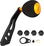 Aluminum Alloy Baitcasting Reel Handle Rocker with EVA Double Knob Grip Replacement Fishing Reel Power Handle for Rocker Arm Accessory