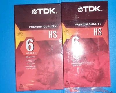 TDK T-120HS High Standard VHS Video Tape ( 2 VHS Tapes)