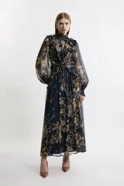 Lydia Millen Tall Floral Ruffle Chiffon Maxi Dress