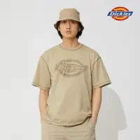 在飛比找momo購物網優惠-【Dickies】男女款沙色純棉胸前滲透感大Logo印花休閒