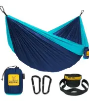 Wise Owl Outfitters Nylon Hammock for Camping, Up to 400 Pounds Blue