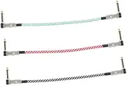 Abaodam 3Pcs Woven Bass Effector Cable Male to Male Durable Audio Connect Wire High Density Braided Design for Guitar Patch Connections and Pedals
