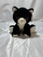 Aurora Cat Plush Dreamy Eyes Tuxedo Black And White Orange Eyes Vintage #21044