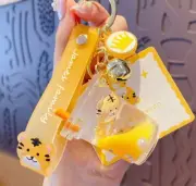 Kawaii tiger boba tea liquid keychain