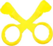 MOLUCKFU 1 Pair Baby Bed Stand up Rings Infant Pull up Rings for Walking Exercise Crib Hanging Rings Plastic Material Easy to Use Portable Yellow