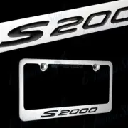 HONDA S2000 LOGO Chrome Plated Brass License Plate Frame with 2 Chrome Caps