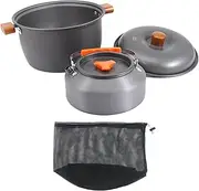 Amagogo Camping Cooking Set Camping Cookware Mess Kit Included Carry Bag Pots Kettle Set for Hiking Travel Home Backpacking Barbecue