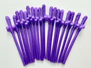 Purple Penis Straws Bachelorette Straws Bach Party Supplies Decorations Favor